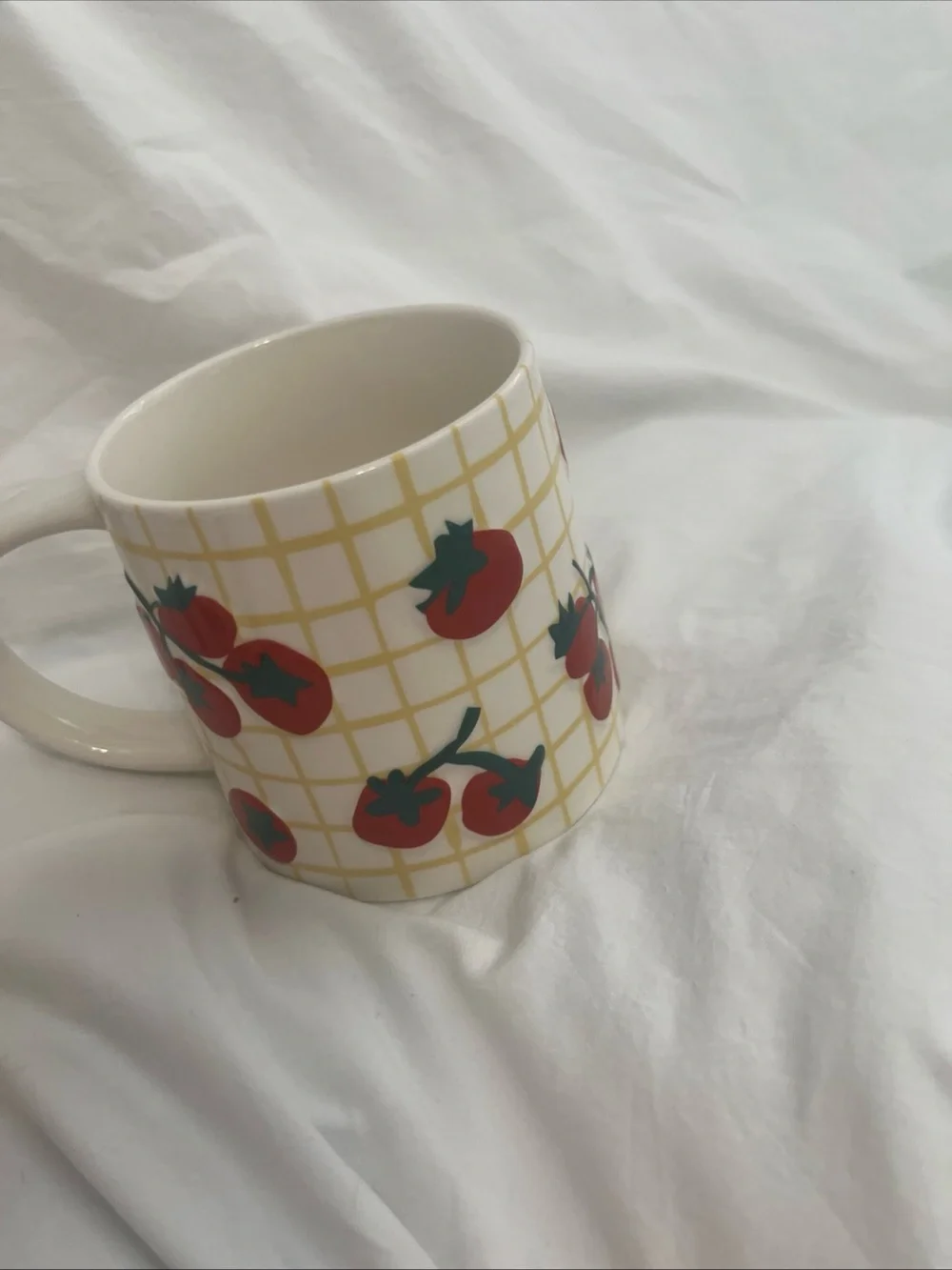 Target Ceramic Tomato Grid Mug Set - Red, Green, Yellow, White